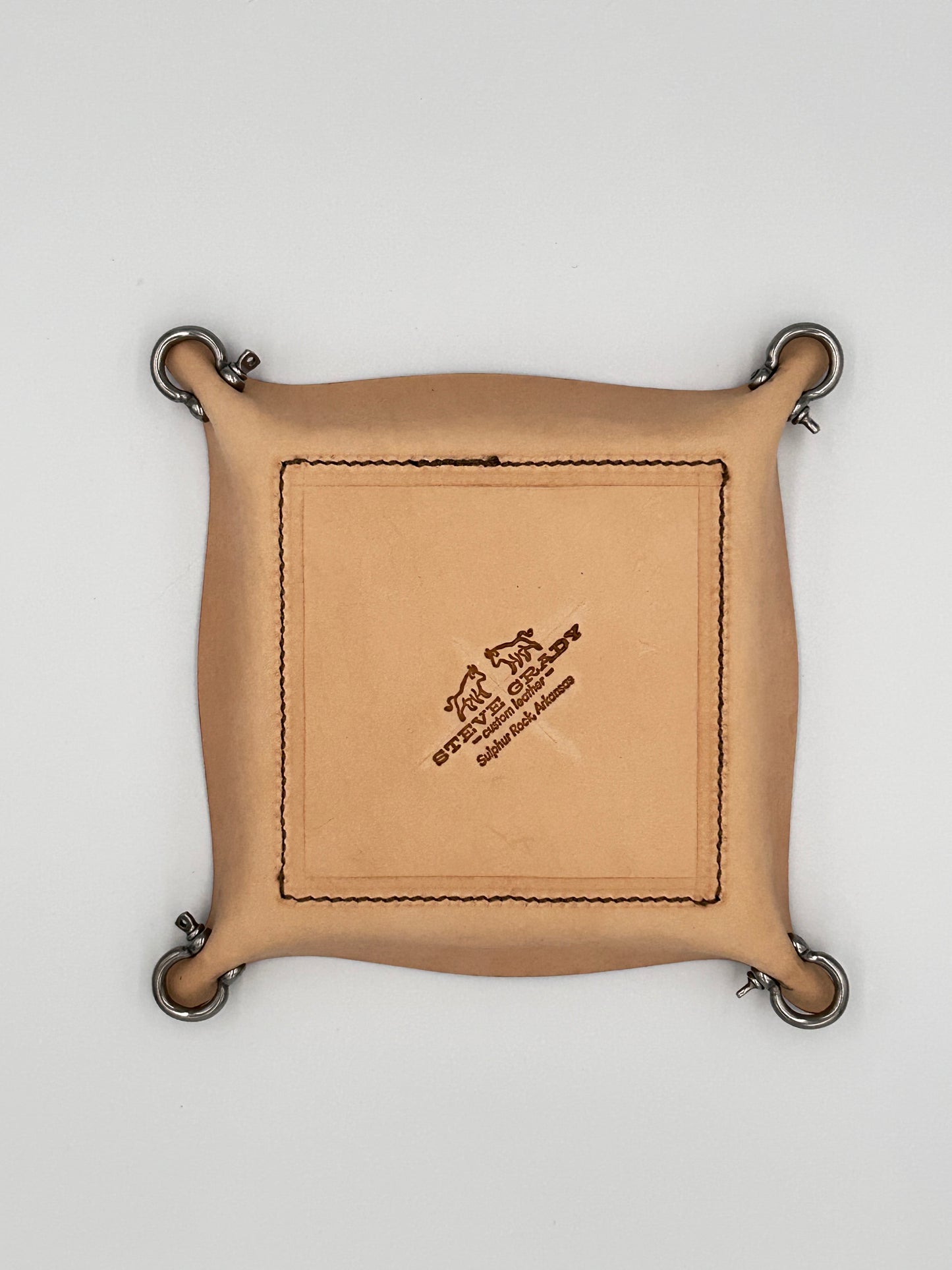Steve Grady Leather tooled valet tray
