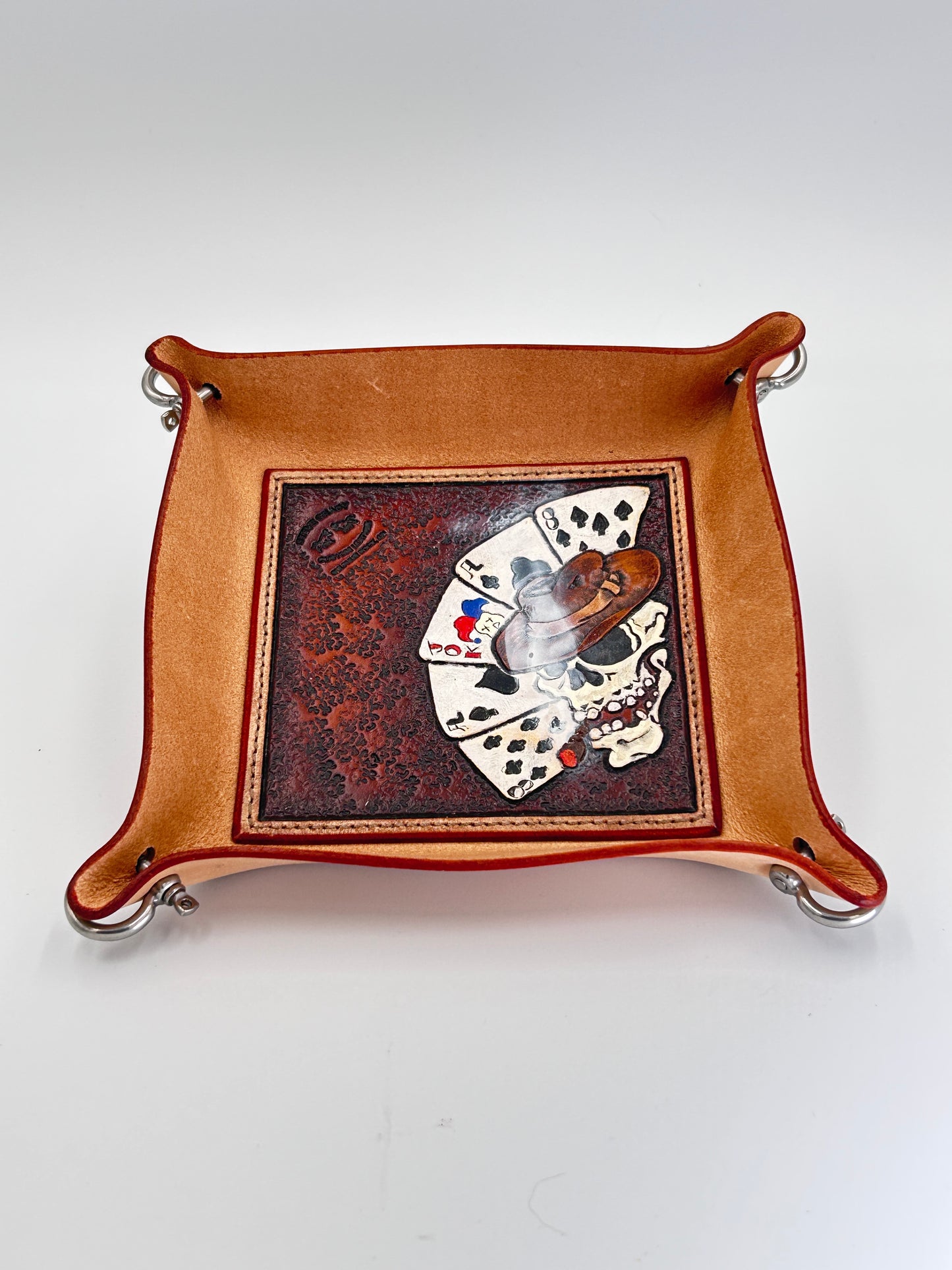 Steve Grady Leather tooled valet tray