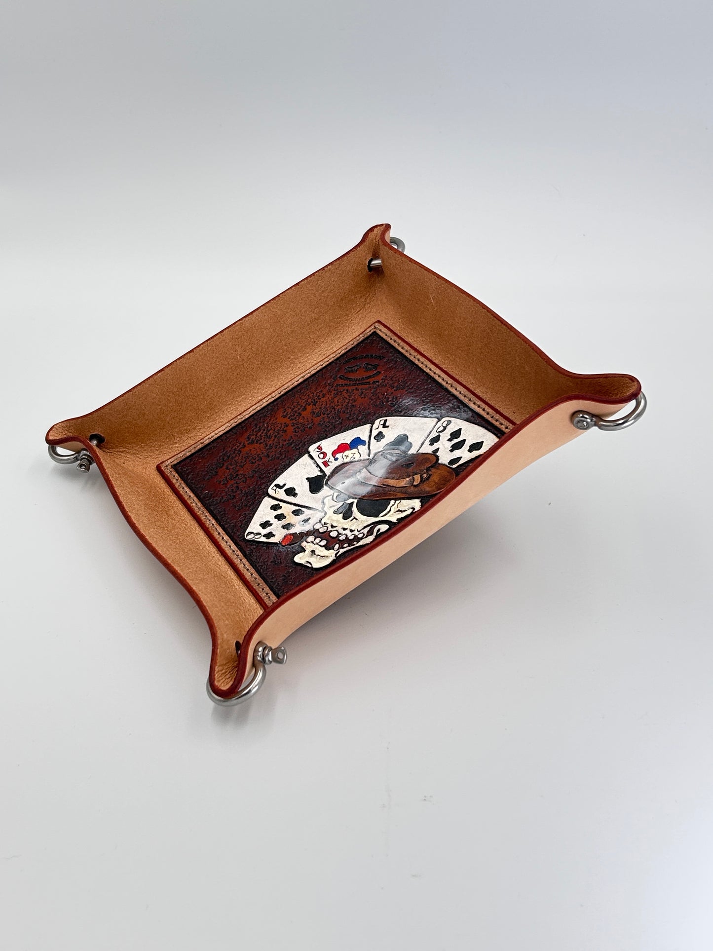 Steve Grady Leather tooled valet tray