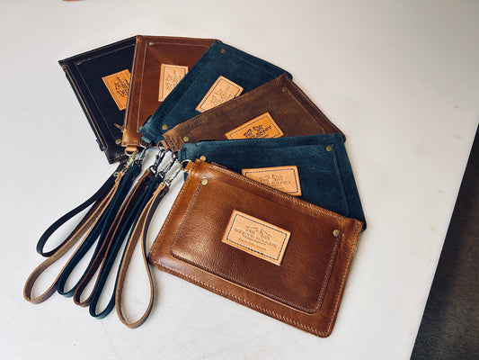 Zippered wristlets (various leathers)