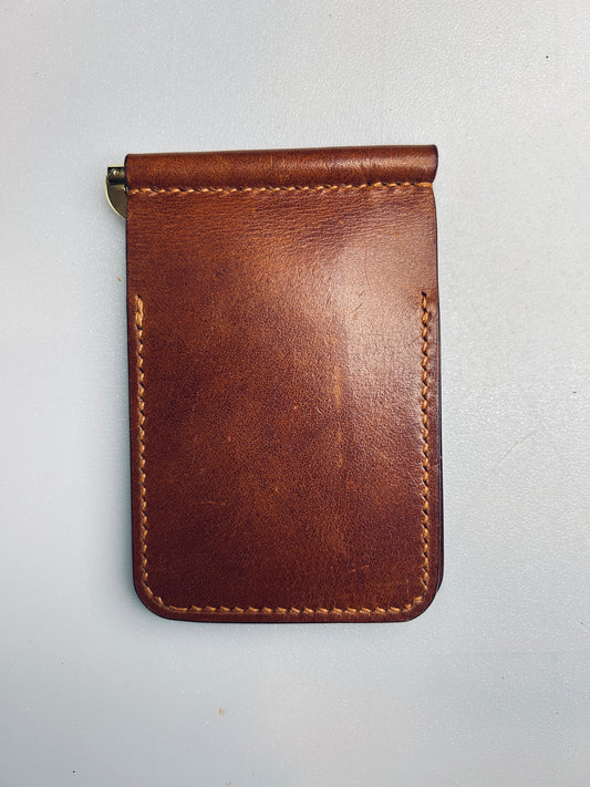 Harness leather money clip wallet